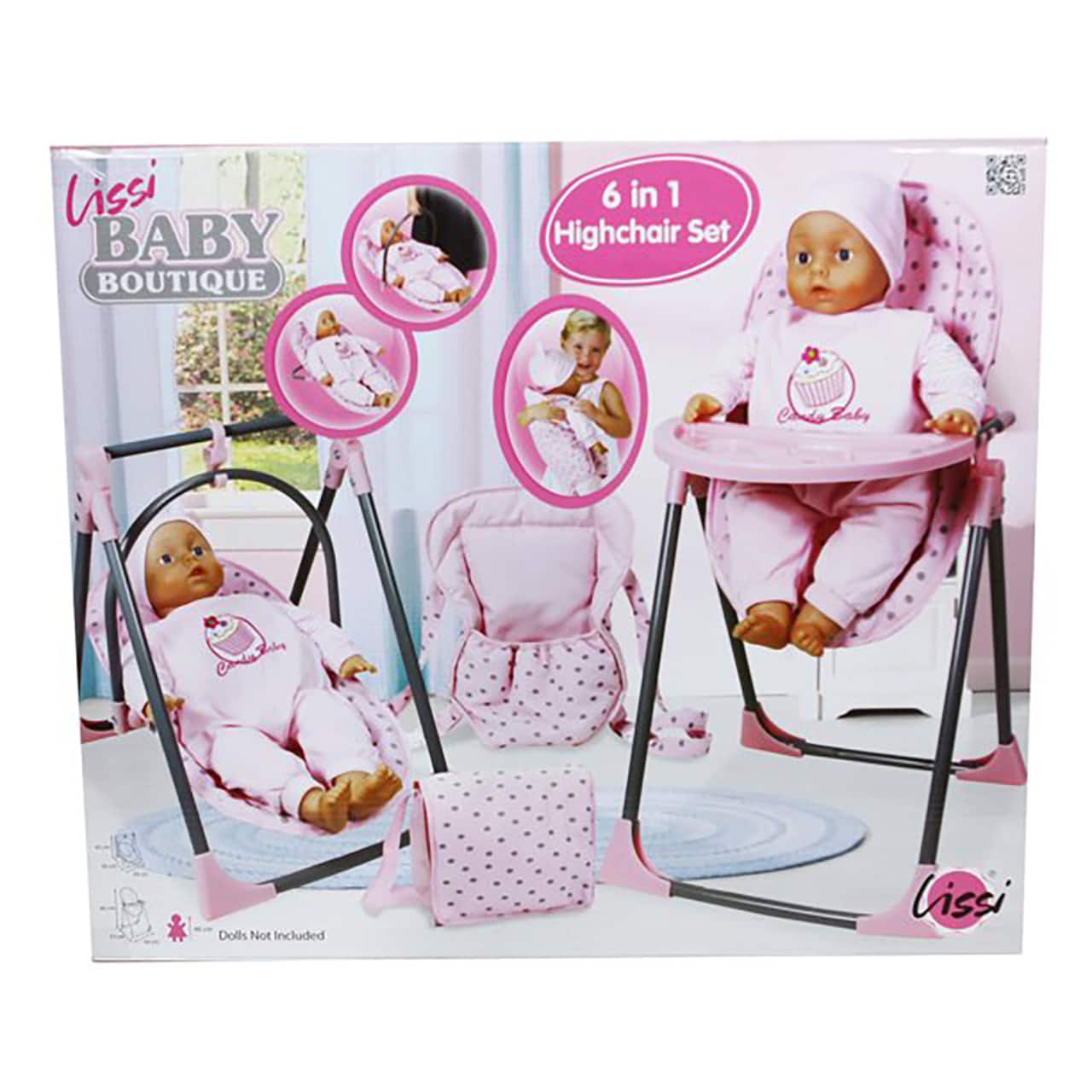 Lissi Baby Doll 6-in-1 Convertible Highchair Play Set